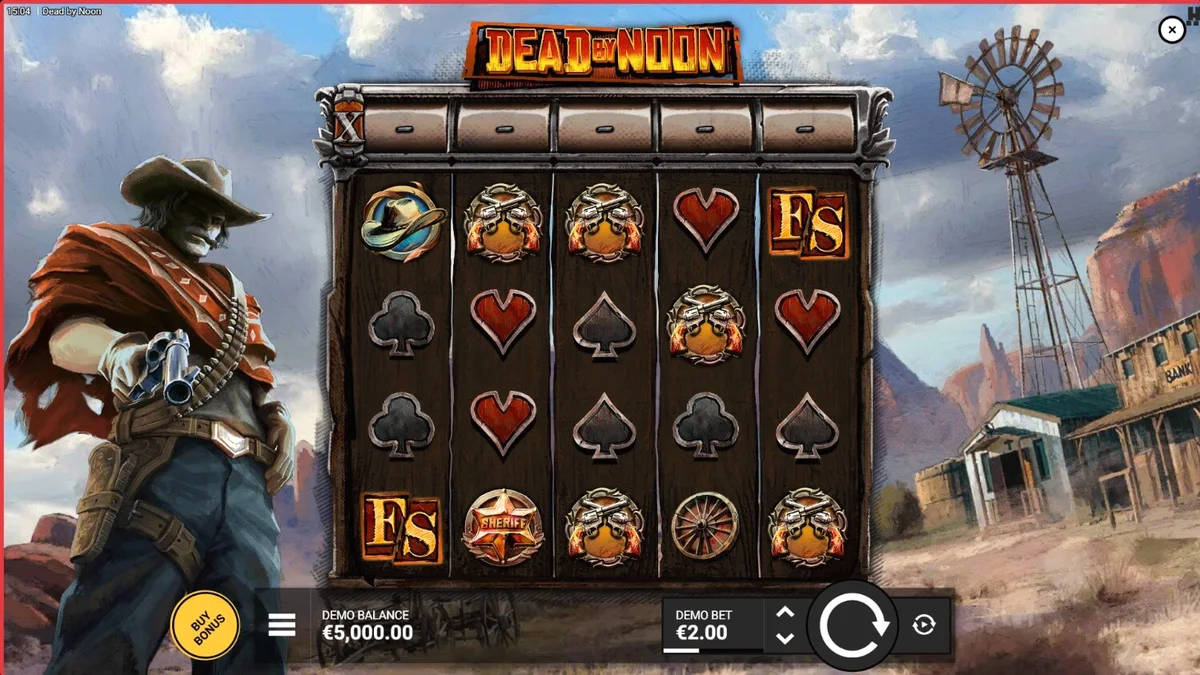 บรรยากาศธีมคาวบอยสุดระทึกในเกมสล็อต Dead by Noon