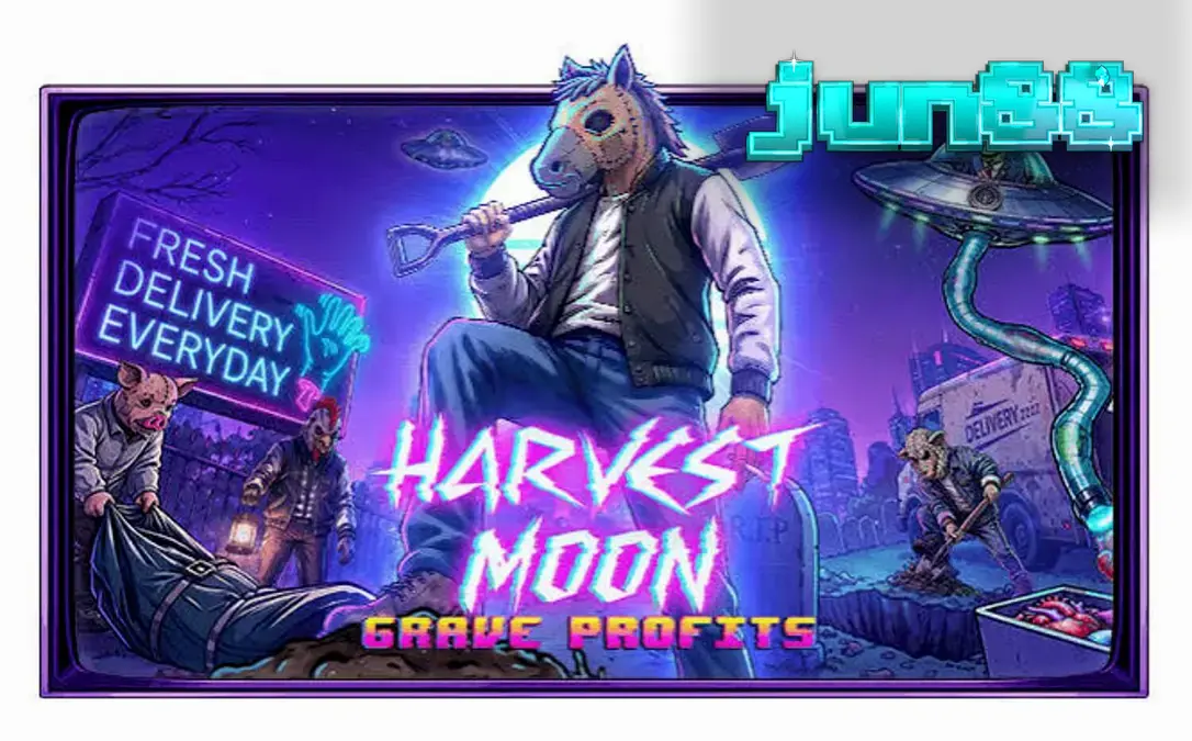 ภาพกราฟิกธีมสยองขวัญของสล็อต Harvest Moon Grave Profits